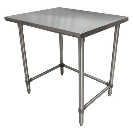 Bk Resources Stainless Steel Work Table Open Base, Stainless Steel Legs 36"Wx24"D QVTOB-3624